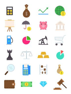 Ekonomi vector Icons set
