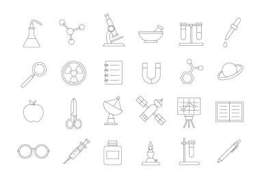 Bilim vektör simgeleri ayarlandı