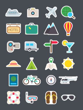 İzole seyahat vector Icons set