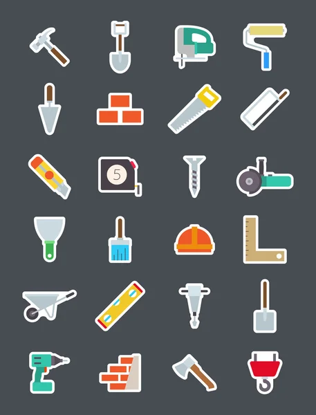 Construction isolated vector icons set — Stock Vector