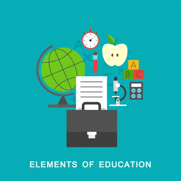 Elementos de la educación — Vector de stock