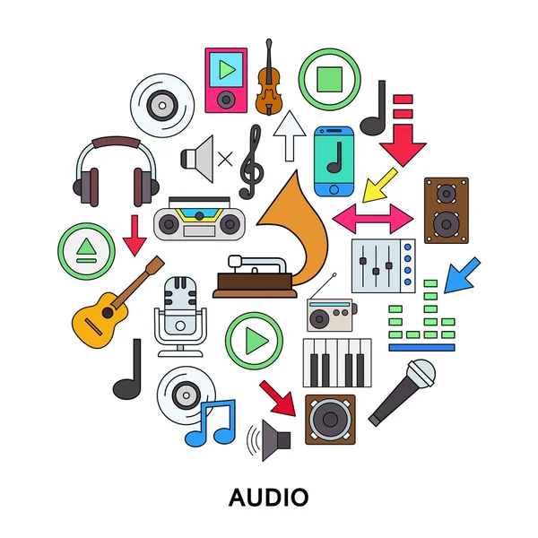 Audio vector iconen — Stockvector