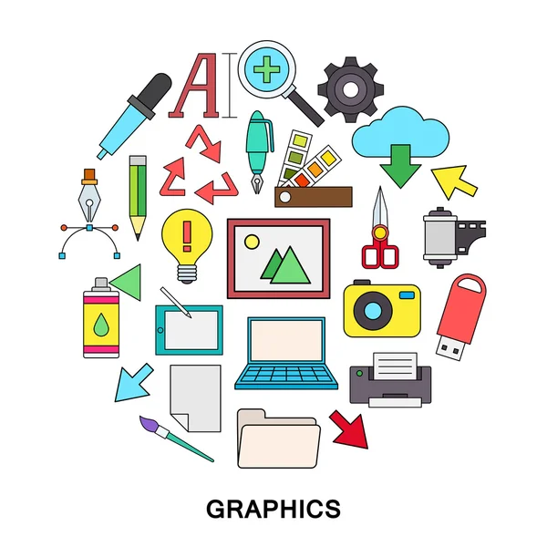 Graphics vector icons — Stock Vector