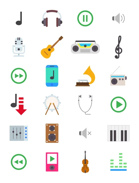 Ensemble d'icônes vectorielles de musique — Image vectorielle