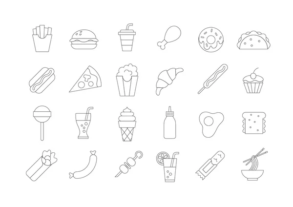 Fast-Food vector icons set — Stockvector