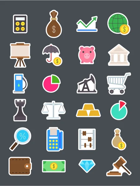 Economy isolated vector icons set — Stock Vector