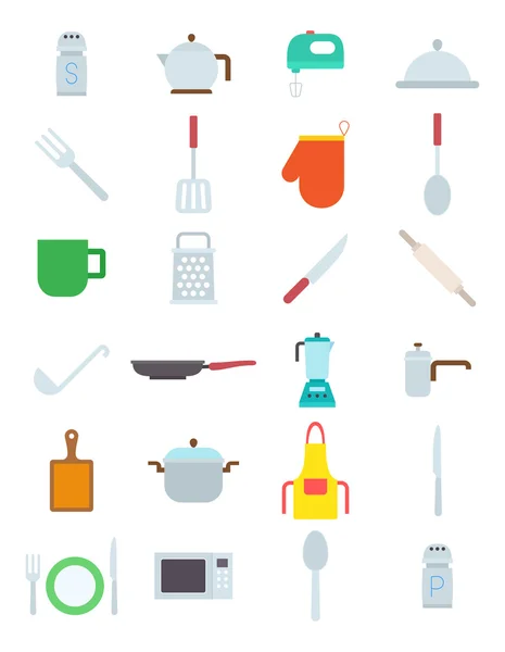 Küchenutensilien Vektor Icons Set — Stockvektor