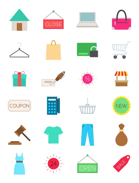 Vector de compras iconos conjunto — Vector de stock