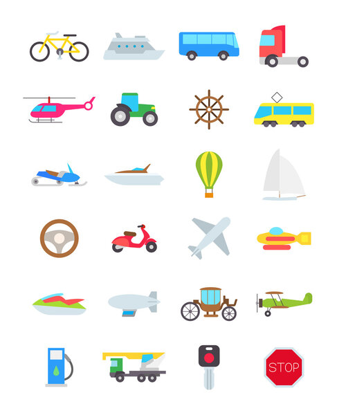 Transport vector icons set