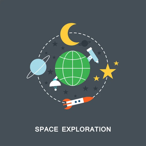 Vettore di esplorazione dello spazio — Vettoriale Stock