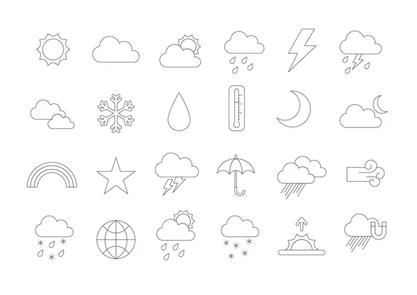 Weather vector icons set — Stock Vector