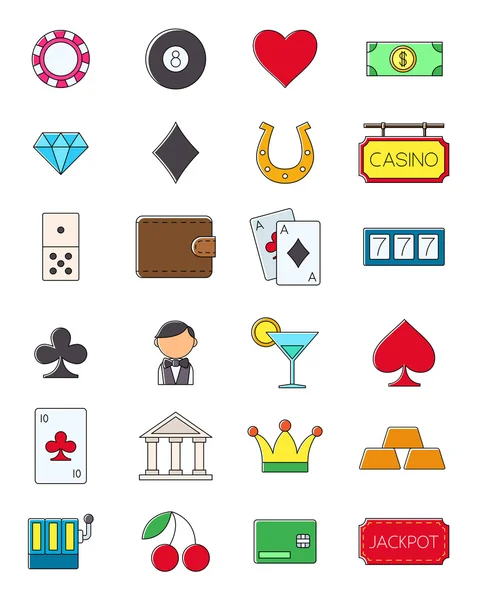 Set of game of chance vector icons — Stock Vector