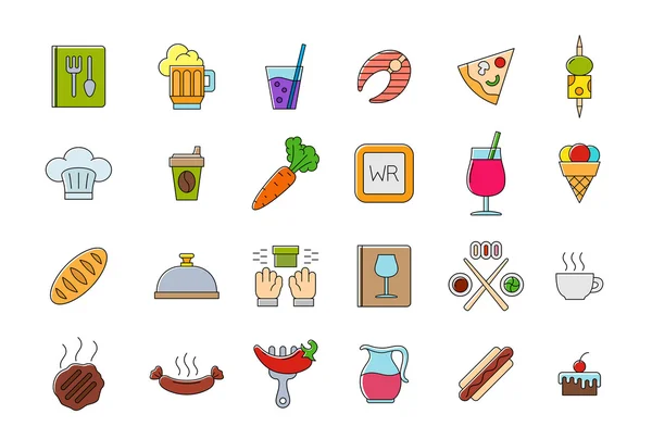 Conjunto de ícones vetoriais coloridos Diner —  Vetores de Stock