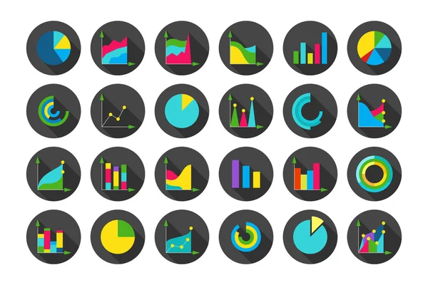 Gráficos conjunto de iconos vectoriales redondos — Vector de stock