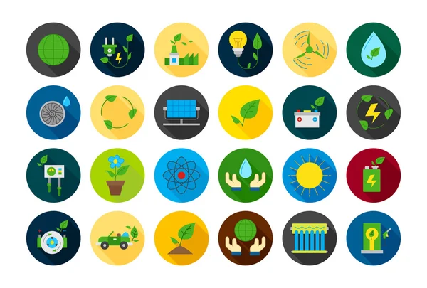 Eco ronde vector icons set — Stockvector