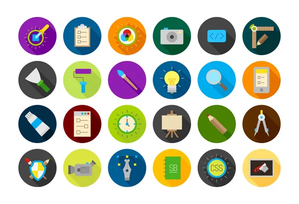 Grafisch ontwerp ronde vector icons set — Stockvector