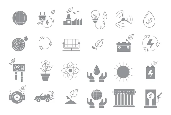 Eco grijze vector icons set — Stockvector