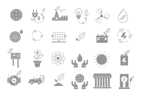 Eco gray vector icons  set — Stock Vector