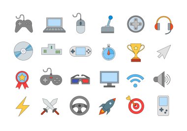 Eğlence renkli simgeler kümesi