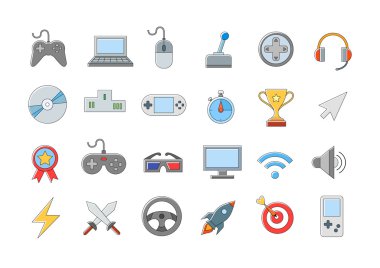 Eğlence vector Icons set