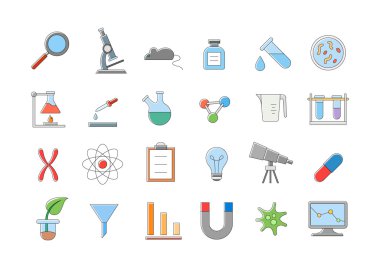 Laboratuvar vector Icons set