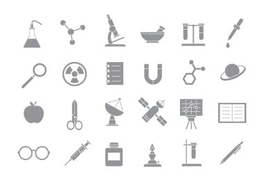 Sciense gri vektör simgeler 