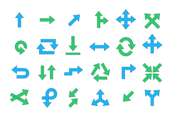 Flechas iconos de colores conjunto — Vector de stock