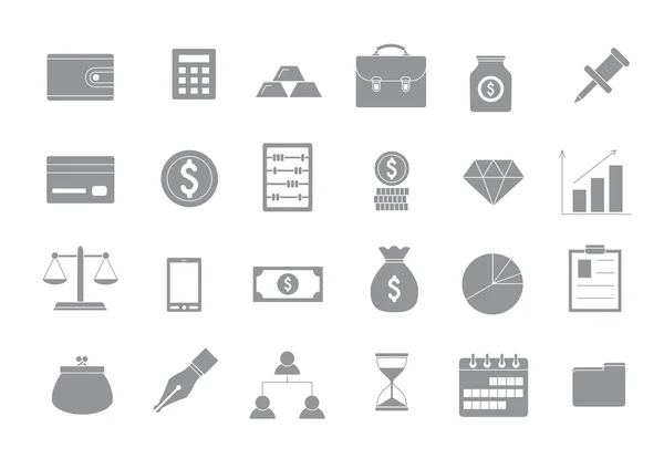 Banking and finance gray vector icons set — Stock Vector