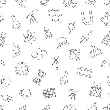 Bilim desen siyah simgeler