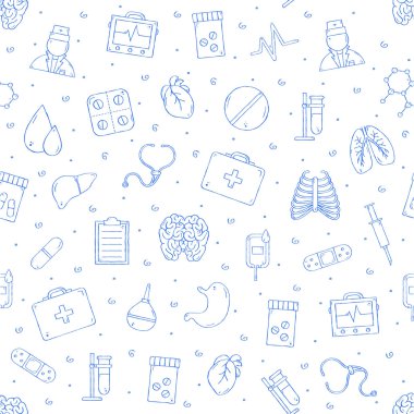 Hastane desen mavi kutsal kişilerin resmi