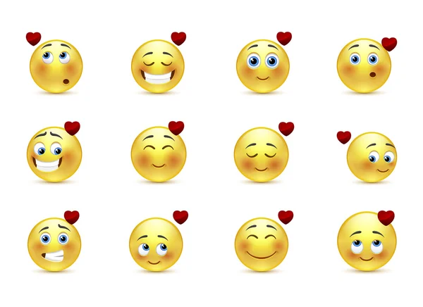 Set valentine emoticons — Stock Vector