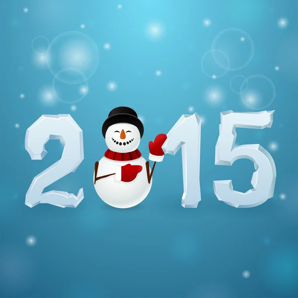 Ice 2015 with snowman — Stock Photo, Image