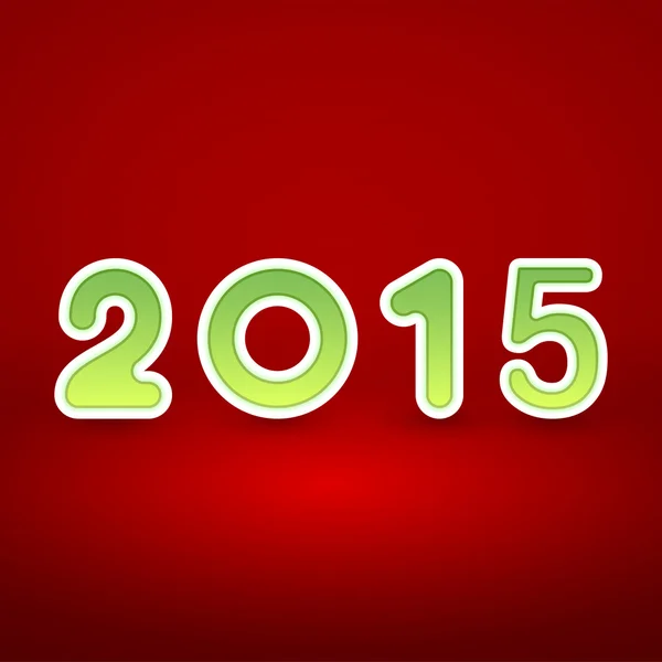 2015 New Year image on red background with white and green figur — Stock Photo, Image