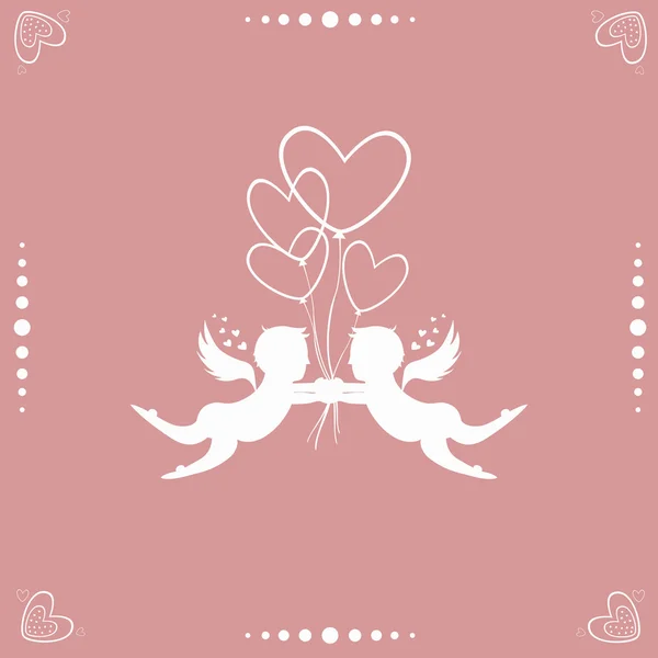 Angels with hearts — Stock Vector