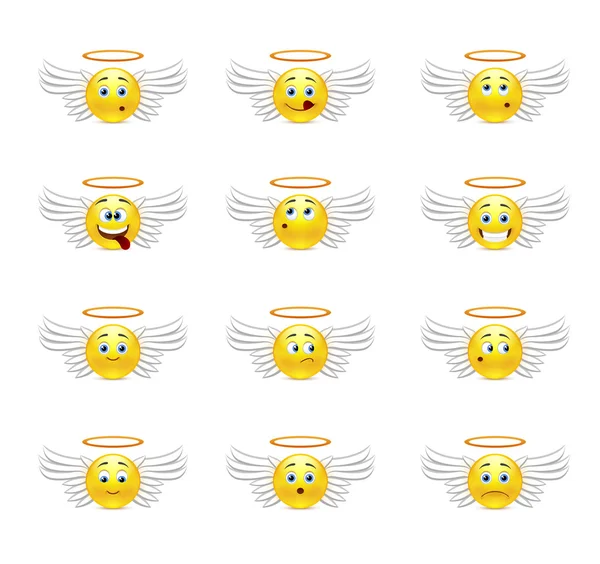 Angels smilies — Stock vektor