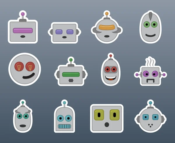 Stickers robots — Stock Vector