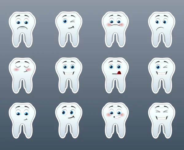 Verzameling van vrolijke tanden — Stockvector