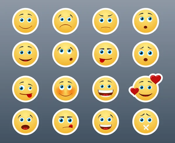 Different emotions smileys — Stock Vector