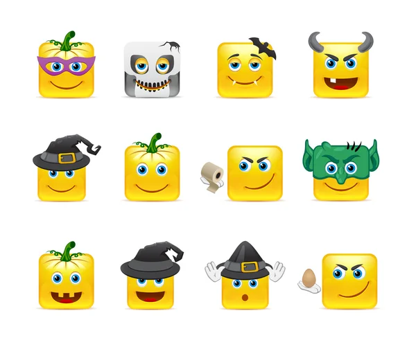 Smileys Halloween — Image vectorielle