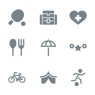 aktivite ve dinlenme gri Icon set