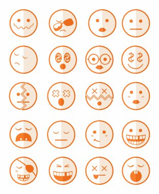 20 karakter turuncu yarım Icons 2 set