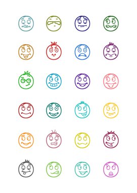 5 24 gülümsüyor Icons set