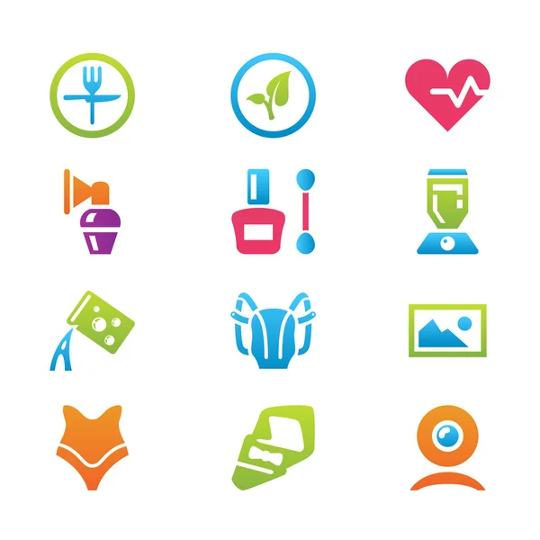 Icon set different household objects — Stock Photo, Image