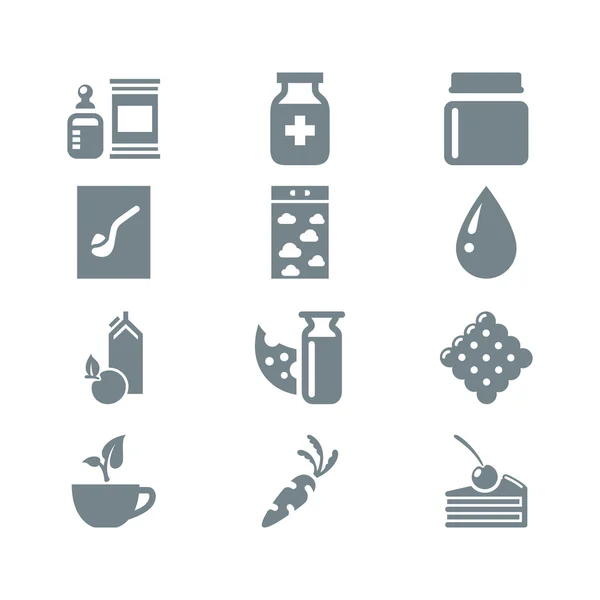 Gray icon set gastronomy — Stock Photo, Image