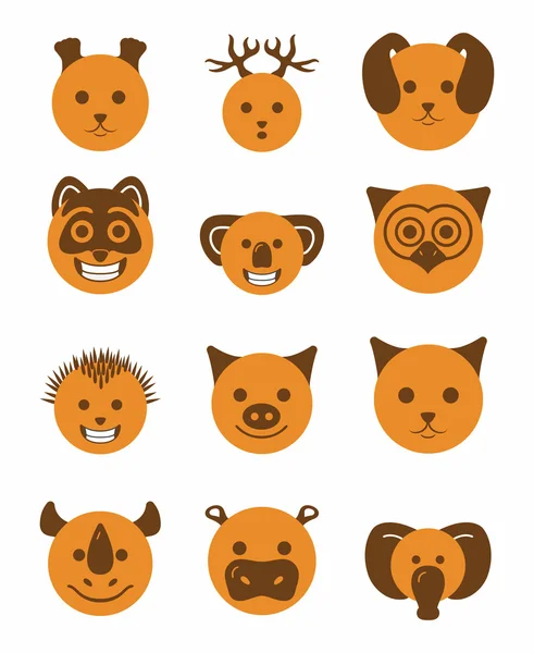 Icon set animals circle — Stock Photo, Image