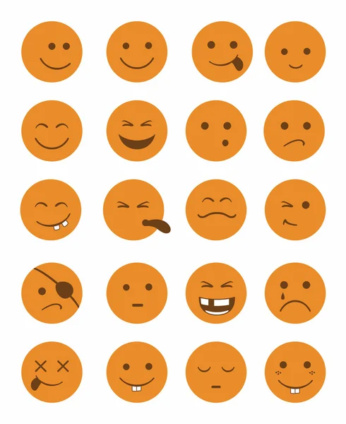 Icons set 20 characters orange — Stock Photo, Image