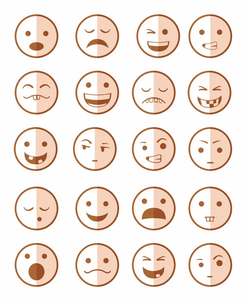 Ikonok beállítása 20 érzelmi mosolyog piros — Stock Fotó