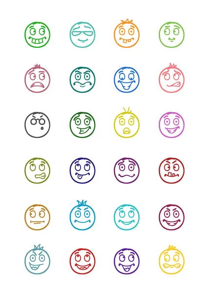 24 glimlacht pictogrammen 10 in te stellen — Stockfoto