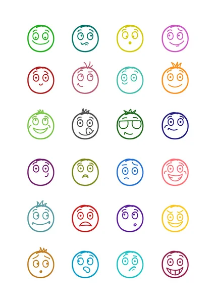 24 iconos de sonrisas set 1 — Foto de Stock