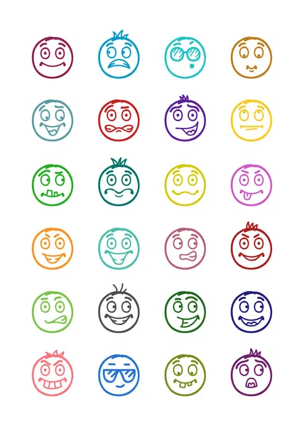 24 ícones de sorrisos conjunto 3 — Fotografia de Stock